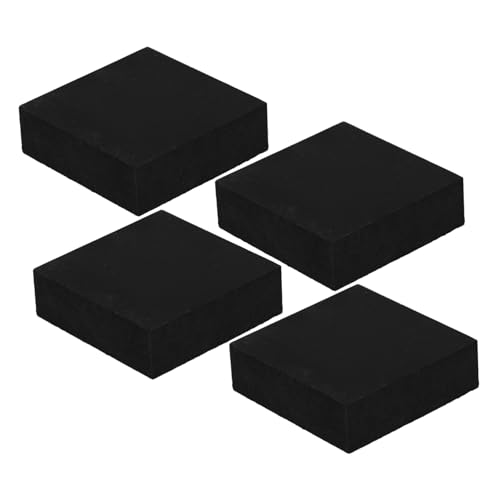 HOMSFOU Anti-slip Rubber Blocks Vibration Dampening Pads Noise Suppression Mats Heavy-duty 50mm x 50mm x 15mm Thick 4pcs for Home Appliances and Office Equipment