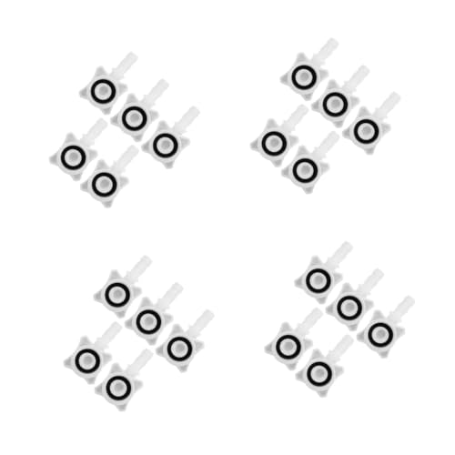 4セット 洗車ホースコネクタ ウインドブレーカーのボタン コンテナペンホルダー 水入口ホース 電気自動車のダッシュボード ポータブルホース 水道管ホース 白い Pp、鉄 5個*4 -