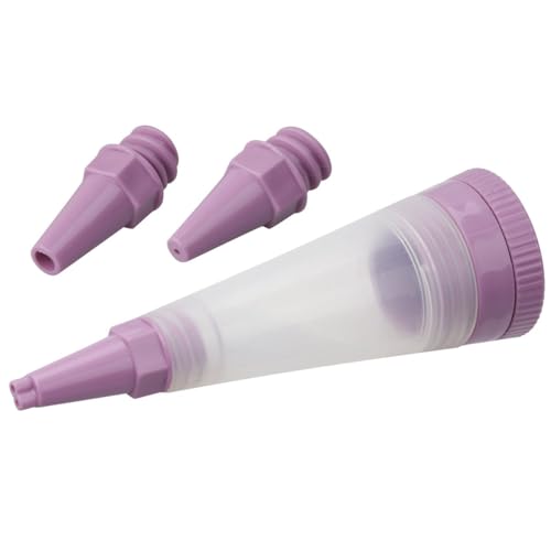 Zenker 684695 Stylo de pâtisserie et 3 embouts, stylo décoration de gâteau, stylo type poche à douille, Silicone, Plastique, Rose, 15 x 5,5 x 4 cm