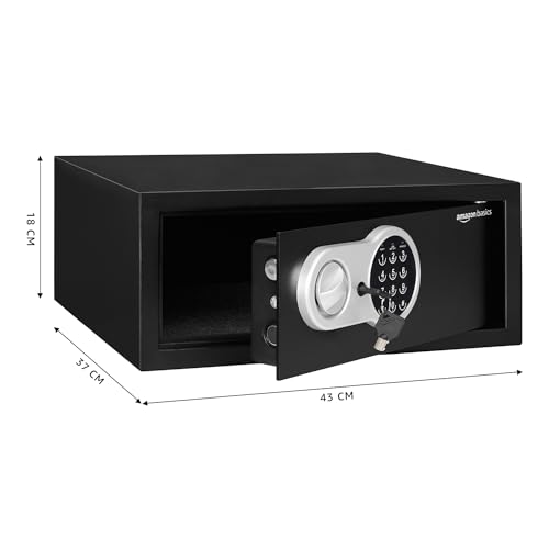 Image of Amazon Basics Security Safe with Programmable Electronic Keypad | Net Volume 25L (Black)