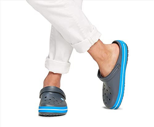 Image of Crocs Unisex Adult Crocband Clog, Charcoal /Ocean N, 8 UK M / 9 UK W (M9W11)