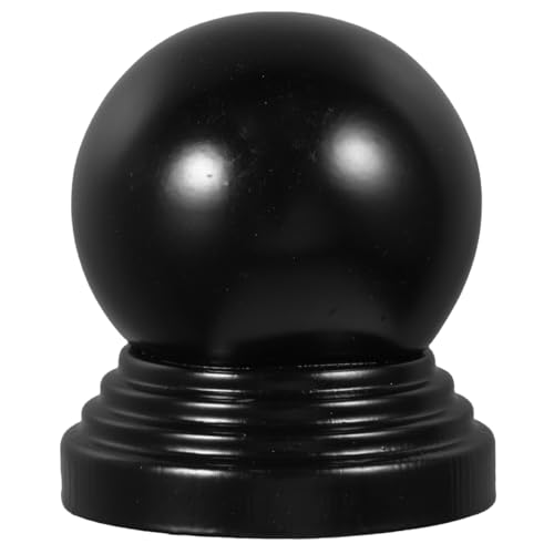 DIYEAH Black Metal Ball Post Cap for 76mm Round Pipes Decorative Fence Ball Topper Sturdy Iron Fence Post Caps for Garden and Stair Railings