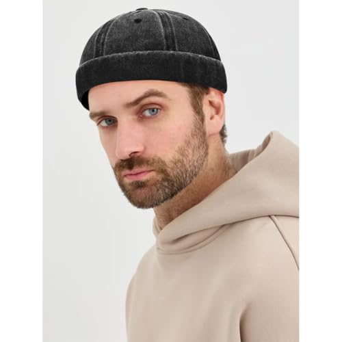 Image of Glamorstar Brimless Dome Hats for Women Men Sailor Beanie Cap Vintage Docker Hat