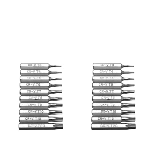 Juego de puntas de destornillador Torx CR-V de 4 mm T3-T20 - Cabezal de lote de flor de ciruelo de 50-10 piezas for reparación de teléfonos móviles(20pcs)
