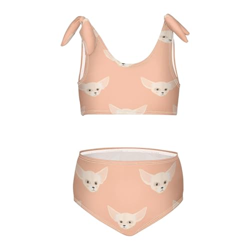 Fennec African Fox Girls Swimsuits 2 Piece Swimwear Bikini Set Beach Bathing Suit for Summer Girl Kids 7-8T Multicolor