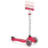 Recargable con micro USB. Globber Primo Starlight - Patinete Unisex para niños, Unisex niños, IDD425-102, Rojo, Talla única