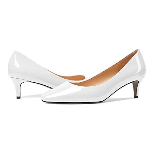Soireelady Women’s Kitten Heels Closed Square Toe Pumps Mid Heel Shoes Slip-on Heels Comfort Office Shoes 2Inch Classic Kitten Heel Pumps4