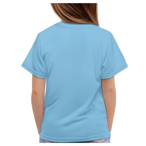 Image of WELLFLYHOM Kids Tshirts Girls Boys Short Sleeve Crewneck Tees Shirts Casual Sport Pullover Tops Size 3-16 Years