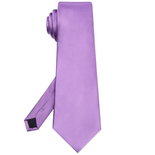 Image of Hi-Tie Men's Extra Long Solid Satin Tie Set 63 Inch /70 Inch Formal Necktie