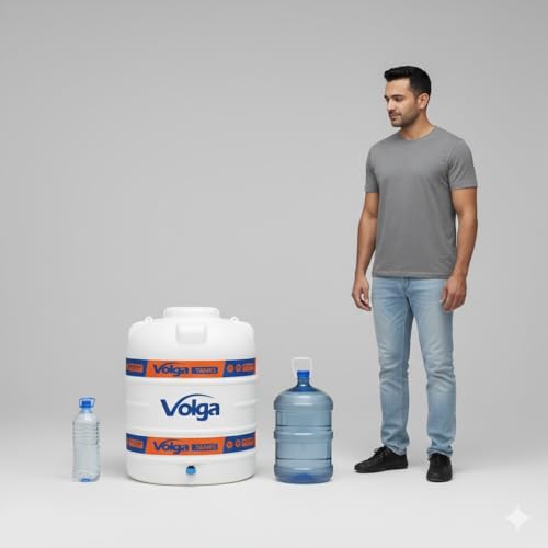 Image of Volga 50 Liter Water Tank Cistern with Tap - Food Grade HDPE Material, UV-Stabilized, Premium Water Can for Home, Outdoor & Commercial Use