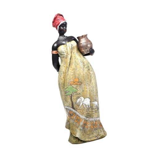 Statue africaine et sculpture tribale exotique en résine pour décoration de table - 3
