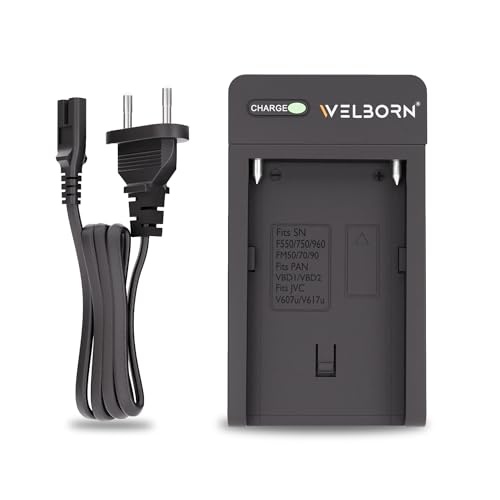 Image of Welborn Camera Battery Charger for Sony NP-F980 Battery Compatible with Sony CCDSC5,SC55,SC65,CCDTR500E-TR3300,CCDTRV5-TRV900,VX1000-VX2100,DSR200-300, FX7-FX1000,HVRZ5-Z7,HXR-MC1500-MC2000,HXRNX5,NX5