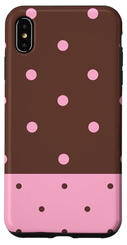 Brown and Pink Polka Dots Classic Polkadots Aesthetic Girly �X�}�z�P�[�X iPhone XS Max �p