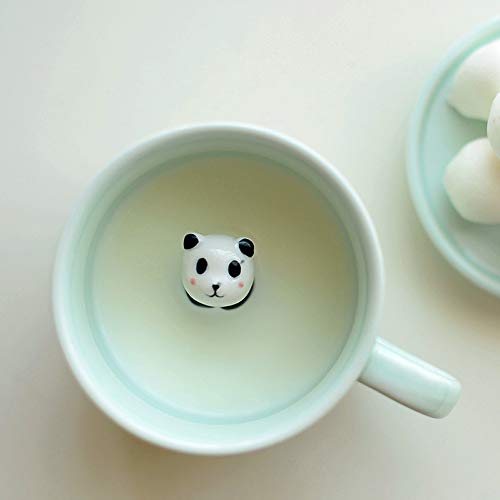 luckyse Panda Surprise 3D Coffee Mug Cute Cartoon Animal Ceramics Cup Baby Animal Inside, Best Office Cup & Birthday Gift 8 OZ (Panda)