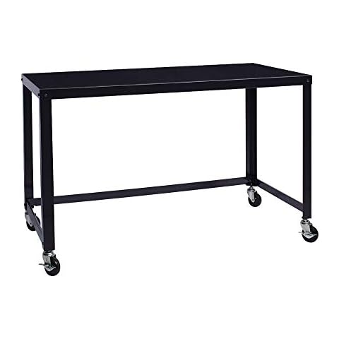 Office Dimensions 21647 Black RTA 48" Wide Mobile Metal Desk Workstation Home Office Collection Cover