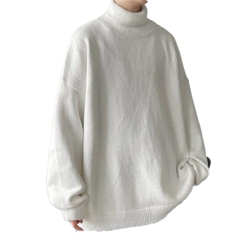 Winter Men‘S Turtleneck Sweaters Warm Knitted Pullovers Fashion Patchwork Loose Casual Sweater Turtleneck Pullovers