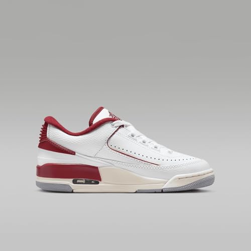 Jordan 2/3 Big Kids' Shoes (FD0384-161, White/Sail/Cement Grey/Varsity Red) Size 6.53