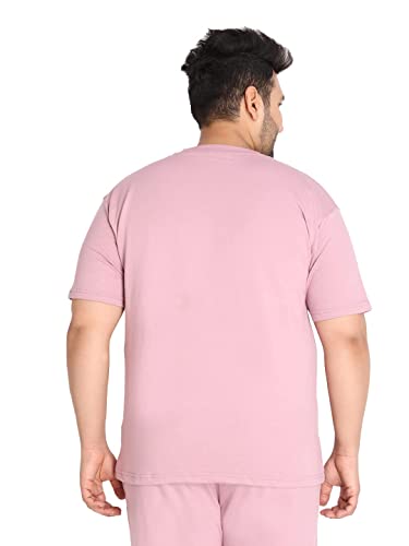 Image of CHKOKKO Men's Plus Size Terry Cotton Loose Fit Half Sleeves T-Shirt