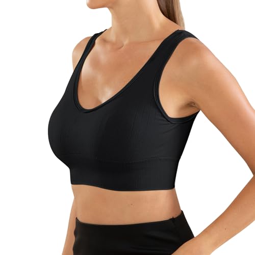 Top Hanes Feminino Sem Bojo Basico Liso Sem Costura Nas Laterais,M,Preto