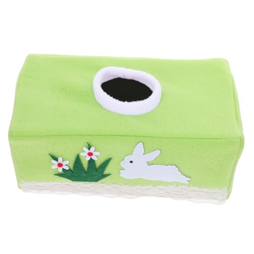 STOBAZA Box Tissue Box Set White Large Pastel Cute Modern Rectangle Tissues Shape Pink Square Tissue Dispenser Room Holder Bunny Linen Cover Brushed Cloth Green