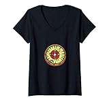 Damen Roulette-Rad T-Shirt mit V-Ausschnitt