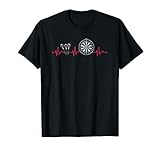 Funny Dart Player Pulse Target Bullseye EKG Darts Herzschlag T-Shirt