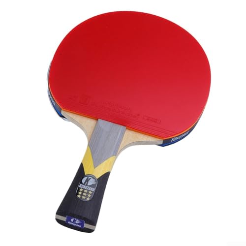 Raqueta de tenis de mesa con composición de madera y goma, 7 capas para un mejor rendimiento y juego dinámico (mango corto)