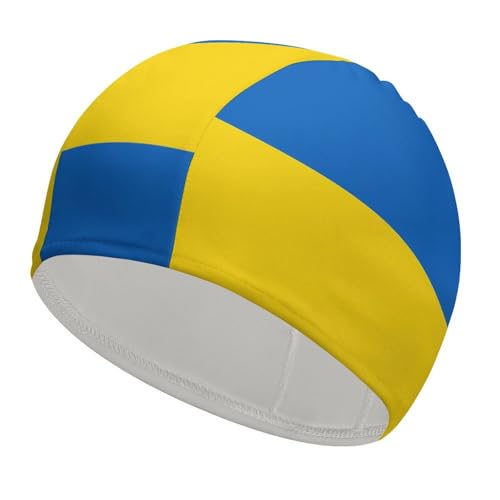 Gorro de baño con Banderas ucranianas para Mujeres y Hombres, Impermeable, para Adultos, para Cabello Largo y Corto.
