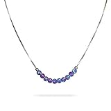 Purple Opal Beaded Necklace - Tiny 3mm Opal Bead Minimalist Jewelry - 925 Sterling Silver box chain...