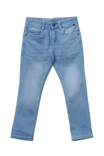 Image of Pantaloons Junior Kids Cotton Stretch Blend Jeans | Slim Fit | Mid Rise Waist | Full Length