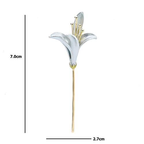 Broche fleur de lys bicolore accessoire chic de mariage - 2