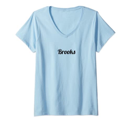 T-shirt Brooks col en V pour femme avec prénom personnalisé et graphisme original