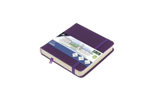 Image of Kangaro Sketchbook 12x12cm Purple Heart PU Hardcover 80 Sheets 140g Cream Paper with Elastic Band and Bow