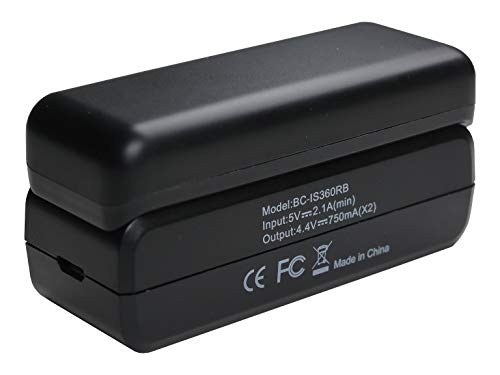 Batterytec Replacement Action Camera Battery and Dual Charger Kit for Insta360 one R Camera. [Rechargeable, 1200mAh]