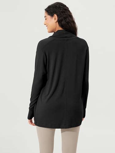 Image of ODODOS Women's Drape Open Front Cardigans Cozy Soft Long Sleeve Casual Wrap Outerwear with Pockets Thumb Hole