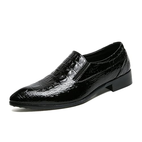 Men's Fashion Crocodile - Embossed Leather Shoes, Elegant Formal Footwear - Suitable for Office Days, Ceremonies & Business Trips