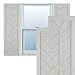 Ekena Millwork TFP001HB18X059ST True Fit PVC Single Panel Herringbone Modern Style Fixed Mount Shutters, (Per Pair-Hardware Not Included), 18"W x 59"H, Hailstorm Gray