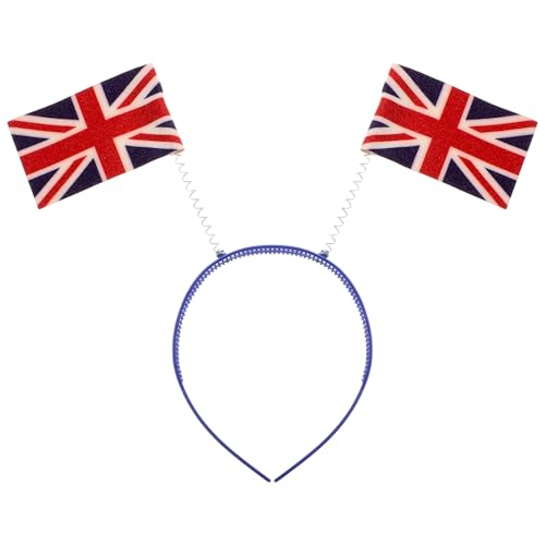 Bandeau cheveux drapeau britannique en tissu souple pour éviter les maux de tête en fête