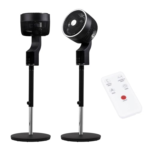 MAGMALIFE Ventilador de Pedestal 50W, Control Remoto, Pantalla LED, 3 Velocidades, Temporizador 12H, Difusor de Aroma, Oscilación e Inclinación 90°, Altura Ajustable,...