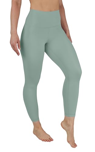 Yogalicious Womens High Waisted Leggings Squat Proof Workout Running Yoga Pants - Chinois Green Lux 25" - XXL