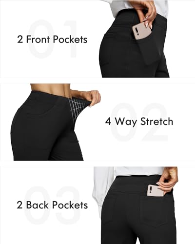 G4Free Fleece Lined Pants for Women Yoga Pants with Pockets Flare Leggings High Waisted Bootcut Dress Winter Work Slacks4
