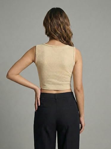 Image of Leriya Fashion Women Solid Polycotton Ribbed Sleeveless Tank Top | Scoop Neck Slim Fit Stretchable Casual Top for Women | Summer Basic T-Shirt Blouse for Girls, Office, Gym