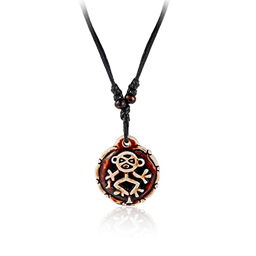 Pingyongchang Artificial Bone carving Sea Turtles Pendant Necklaces Gifts for Women Men Adjustable Rope 6/10 Pcs -6 PCS restore4