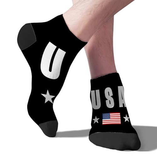 USA Patriotic American Flag July 4th Low Cut Socks 4th Of July Short Sock Boy Athletic Crew Sock Humor Sock2