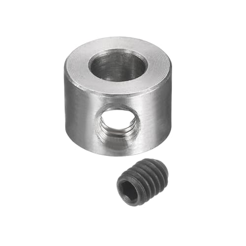 QUARKZMAN 12 Stück Satz-Scheibenkragen 5mm Bohrung Edelstahl Wellenkragen 10mm Außendurchmesser 7mm Breite Fahrwerksstopper Radkragen mit Innensechskantschlüssel