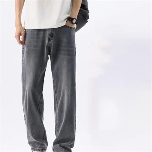 Men's Jeans Thin Loose Straight Denim Pants, Casual Fashion Comfortable Spring Fall Trousers2