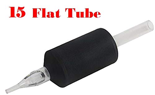 Flat Tip 1" Tattoo Disposable Clear Tube Grips 20pcs (15 Flat)