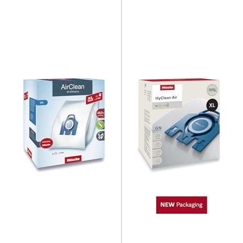 Miele Genuine AirClean XL Pack 3D GN Vacuum Cleaner Bags, Pack of 8 – 10455150