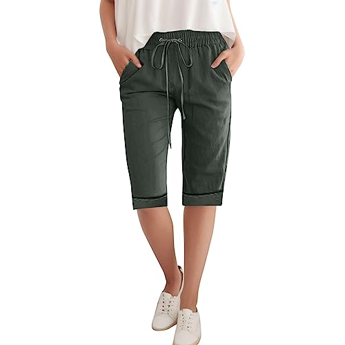 Pantalones deportivos para mujer, ropa profesional de fútbol, ajuste regular, de algodón, ligeros, para viajes, oficina, trabajo, Ejercito Verde, L