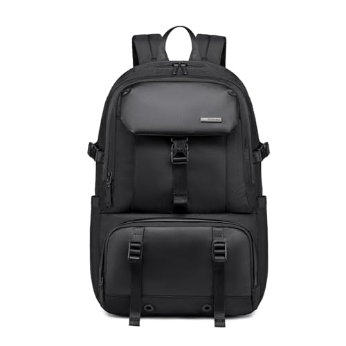 Image of GOLDEN WOLF Expandable Travel Backpack for Men Large 27L to 37L 15.6-inch Office Laptop Bag with Waterproof Pocket Multi-fucntion Water-resistant Sleek Business Backpack for Work Weekend, Black